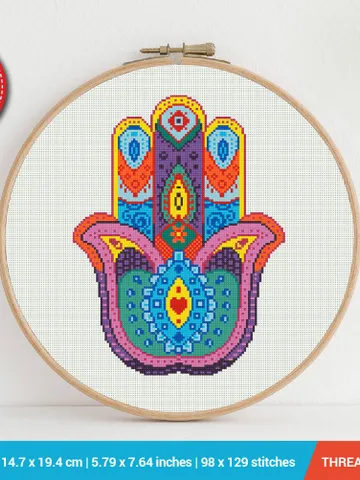 Mandala Hand Cross stitch pattern | Embroidery Pattern | Instant Download | Embroidery Designs $6.40