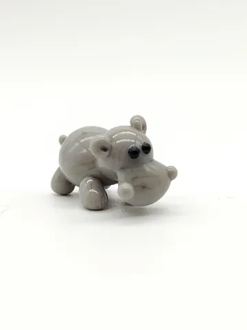 Hippo figurine Hippo art Hippo gifts Hippo ornament Hippo statue Hippopotamus Hippo for Christmas Miniature animals Tiny glass animals $18.57