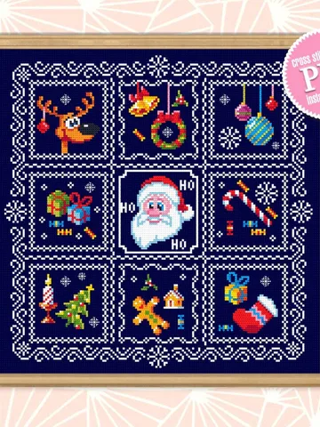 Christmas sampler cross stitch pattern download PDF Christmas pattern digital Winter holiday cross stitch, Quick cross stitch sampler #N25 $4.70