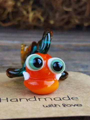 Glass Fish figurines Tiny fish Miniature fish Glass figurines Tiny glass animals Blown glass art Aquarium decor Dollhouse miniature $26.00