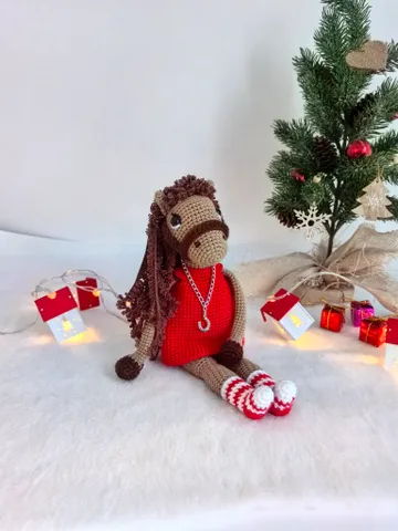 Crocheted, very cute, cozy, domestic horse