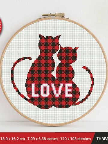 Cats Love Buffalo Cross stitch pattern | Embroidery Pattern | Instant Download | Embroidery Designs $5.37
