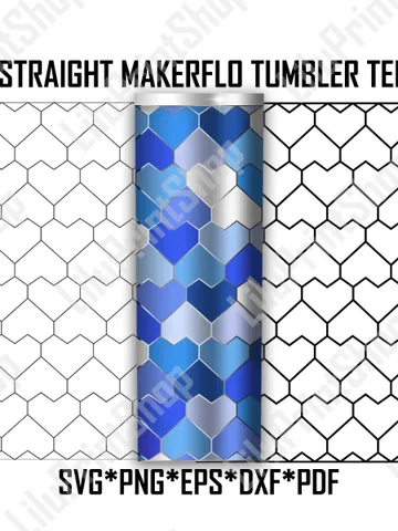 Heart Tangram Tumbler Template svg for 30oz Tumbler, Hearts pattern SVG 30 oz Valentines Day tumbler Template cut file instant download $2.71