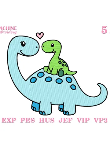 Cute dinosaur machine embroidery pattern 5 size, Baby animals embroidery design, Embroidery files baby dinosaur, Kids embroidery #R28 $3.80