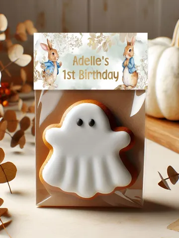 Editable and Printable treat bag topper template 1st Baby Birthday party in Peter Rabbit style instant download and unlimited access pr888 $10.45