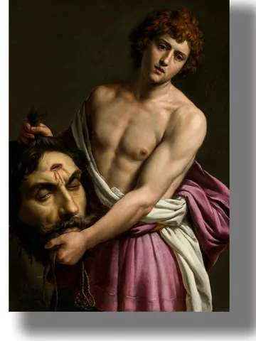 David with the head of Goliath. Mythical style home decor. $21.00