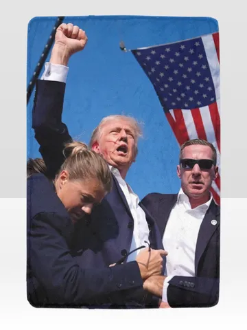 Trump Assassination Blanket Lightweight Soft Microfiber Fleece Trump Shot $48.00