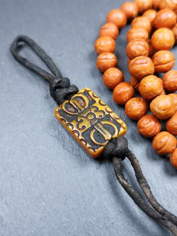 Yak Bone Carved Dorje Vajra Pendant Badge,Gandhanra Tibetan Buddhist Amulet,30 Years Old,0.87" $39.99