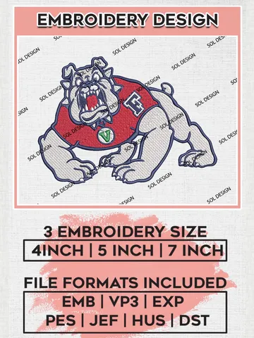 NCAA Fresno State Bulldogs Team Mascot Logo Machine Embroidery Design, NCAA Fresno State Bulldogs Team Design Design files, NCAA Team Embroidery Designs, NCAA Machine Embroidery Designs, Digital Download $6.99