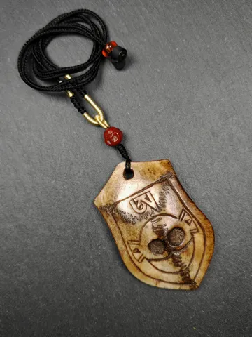 Authentic Citipati Master Pendant,Deer Skull Bone Kapala Protective Charm,Gandhanra Old Tibetan Amulet,Spiritual Necklace,70mm × 448mm $189.99