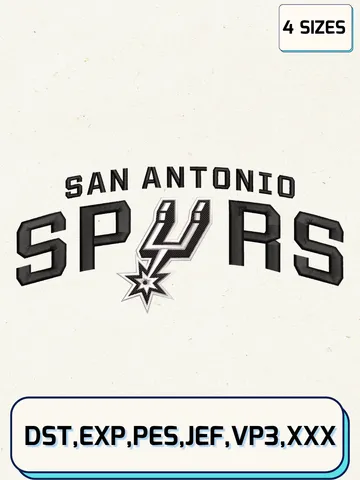 San Antonio Spurs Logos Embroidery Design Files,NBA Logos Embroidery Designs,Machine Embroidery Files,4 Sizes $4.99