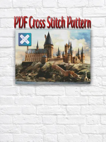 Hogwarts Cross Stitch Pattern, Harry Potter Cross Stitch Instant PDF Chart $5.00