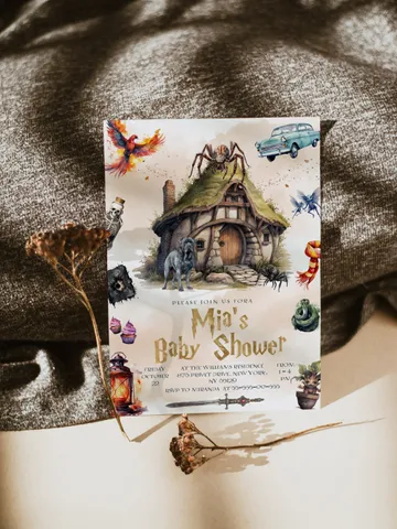DIY Wizarding World Baby Shower iNVITATION; Magic School Baby Shower Template; School of Wizard Baby Shower invitation template; wF55 $11.62