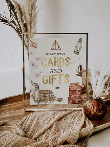 THE CARDS and GIFTS ; Wizard Baby Shower; Magic School Baby Shower template; Instant Download; wh1 $7.55