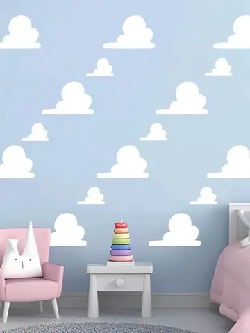 Toy Story Clouds Wall Decal - Kids Room Decor, Disney Nursery Sticker, Peel and Stick Wall Art z3301 $12.99