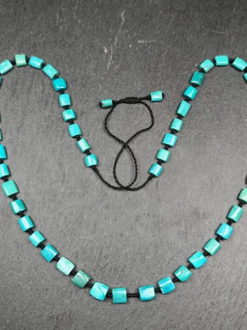 Authentic 6mm Turquoise Beads Necklace,Gandhanra Tibetan Jewelry Turquoise Necklace for Woman,34cm Length, Spiritual Gift $289.99