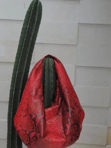 Big Soft Hobo Classy Sport Woman Bag | Purse Genuine Python Skin | Python Skin Products | Red Big Elegant Leather Designer Soft Bag Snake $290.00