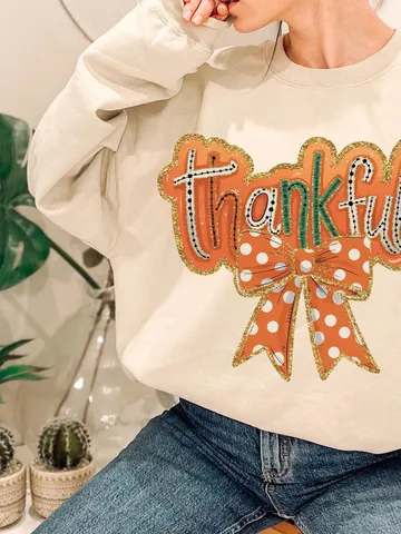 Thankful Coquette PNG, Colorful Gold Glitter Thankful png, Retro Fall png, Trendy Thanksgiving Design, Dalmatian, Autumn png, Brushstroke $3.72