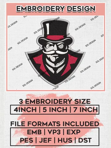 Austin Peay Governors Embroidery Designs, NCAA Logo Embroidery Files, NCAA Austin Peay Logo, NCAA Embroidery Designs, Machine Embroidery Designs, Digital Download $6.99