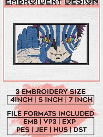 Demon Slayer Akaza Anime Character Embroidery Designs, Embroidery Files, Demon Slayer Machine Embroidery, Digital Download EMB_ANIME_35 $6.99