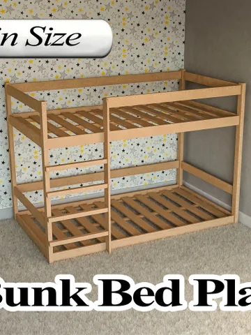 Bunk Bed Plan, Twin Size, PDF, DIY $14.95