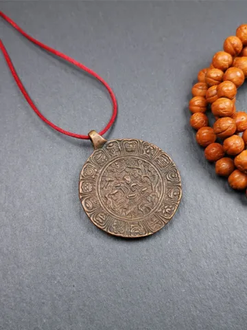 Gandhanra Vintage Tibetan Buddhist Amulet Badge,Shou-lao, the God of Longevity,Made of Copper, 1.57" $129.99