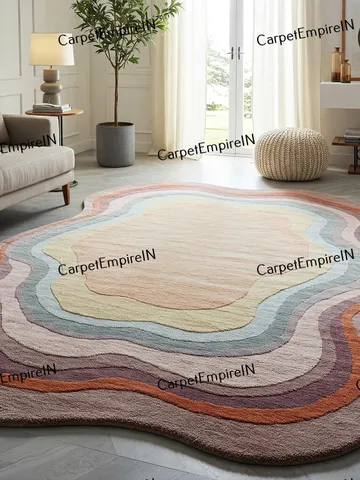 Irregular Shaped Rug,rugs for living room,Handmade,Area Rug,Carpet for Home,Bedroom rug,Living room rug, Kids Room, Custom rug,melting rug $233.80