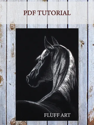 Poplar Fluff Art, DIY Tutorial, Botanical Art, Horse Painting, Animal Art, Digital Download $20.00