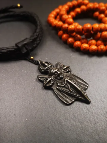 Gandhanra Antique Tibetan Buddhist Amulet,Black Garuda,Garula,Suparna,Golden-winged Bird Pendant,Made of Thokcha, 2.2 Inches $59.99