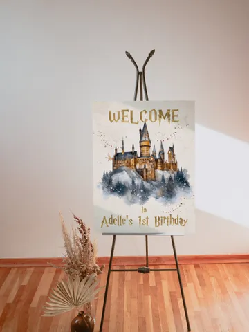 The Chosen One Birthday Party; Welcome Banner Wizard Birthday Party; Magic School Birthday; Editable Wizarding World Welcome Banner; Wiz1320 $11.62