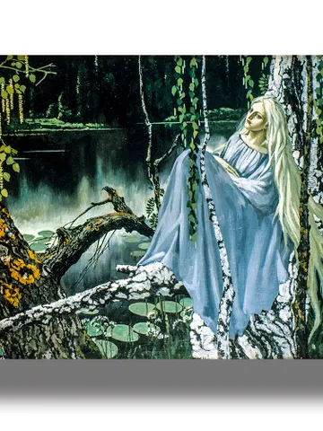 Mermaid sitting on a tree by the lake. $21.00