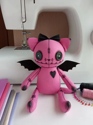 Handmade Cat Doll – Bright Pink $63.00