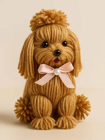 DIY Yarn Dog Pattern, Easy Yarn Craft Tutorial for Adorable Handmade Dog Decoration Figures, Great Gift Idea for Crafters $2.96