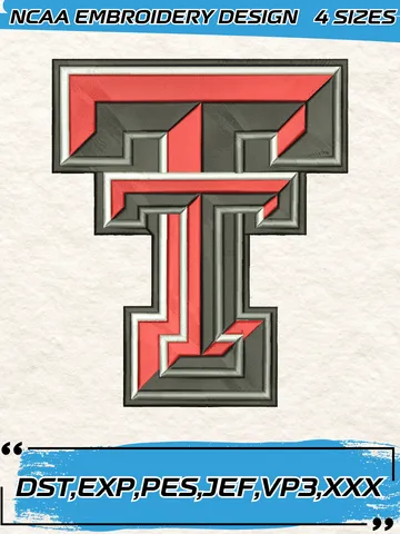 Texas Tech Red Raiders Embroidery Designs, Football Team NFL Machine Embroidery Digitized Pes Files, 4 Sizes, Digital Download $4.99