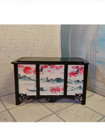 Dollhouse chest. Completely handmade.1:12 scale. $55.00