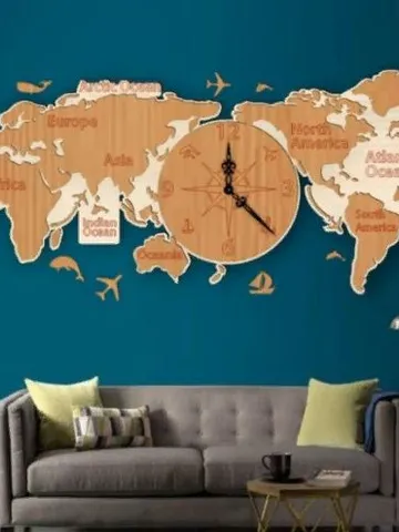 Digital Template Cnc Router Files Clock Map Cnc for Wood Laser Cut Pattern $7.50