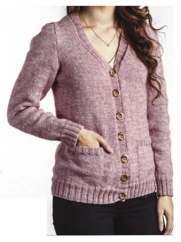 Classic cardigan knitting pattern women ladies summer cardigan V-neck Double knitting jacket pattern pdf instant download $6.68