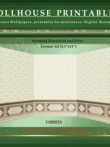 Wallpapers- Set 6-v2 | Printables for Dollhouses and Unique Miniature Projects | Digital Downloads | in Scale 1/12th $6.00
