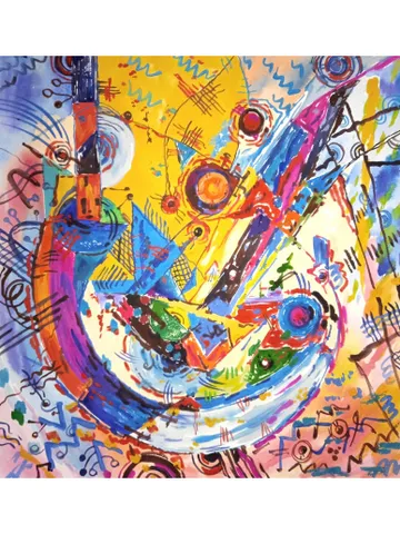Kandinsky Style Painting Abstract Original Art Watercolor Painting Above Sofa Art 15 by 14 by TatianaArtShop $162.00