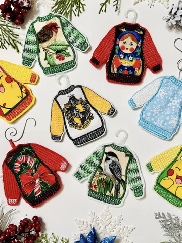 Set of interior or New Year's toys "Knitted sweaters" $10.39