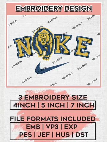 Nike California Golden Bears Machine Embroidery Design, NCAA California Golden Bears Embroidery Design Design files, NCAA Embroidery Designs, NCAA Machine Embroidery Designs, Digital Download $6.99