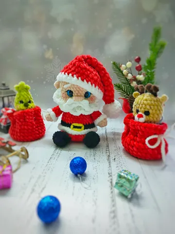 Santa Claus Crochet Pattern PDF, Plush Yarn Amigurumi Santa Claus, Christmas Holiday Soft Toy