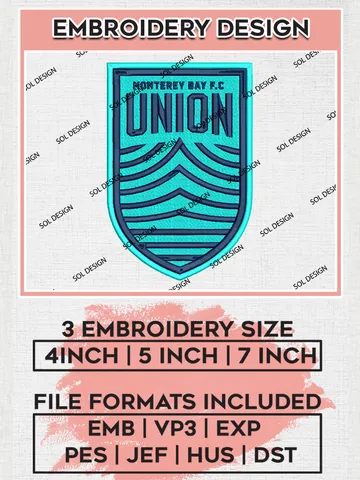 USLC Monterey Bay Logo Embroidery Designs, USLC Monterey Bay Embroidery Design, USLC Embroidery Design Files, USLC Logo, 3 sizes, Machine embroidery Files, Digital Download $6.99