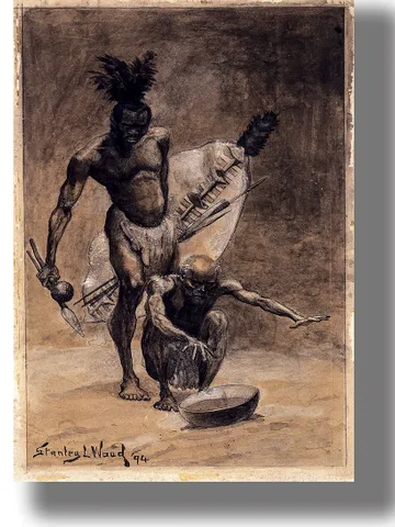 The prophecy of Masuka. African medicine man illustration. $21.00