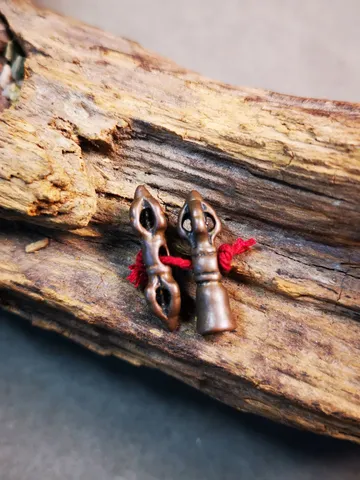 Gandhanra Handmade Tibetan Amulet Pendant,Mini Vajra and Dorje Bell, Mala Marker Bead Accessories, Made of Red Copper $12.99