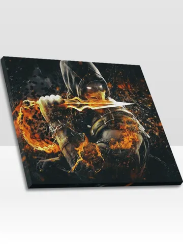 Scorpion Mortal Kombat Frame Canvas Print, Wall Art Home Decor Poster $24.00