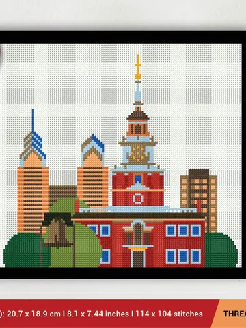 Philadelphia City Cross stitch pattern | Embroidery Pattern | Instant Download | Embroidery Designs $5.49