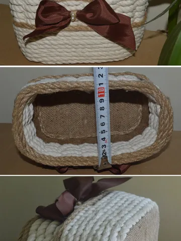 jute rope Basket.Flower basket with jute rope.Jute Craft home decor