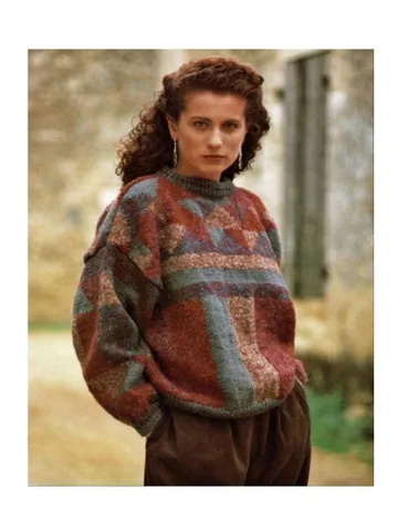 Knitting sweater, patchwork sweater women ladies, vintage pattern sweater pdf instant download $6.68