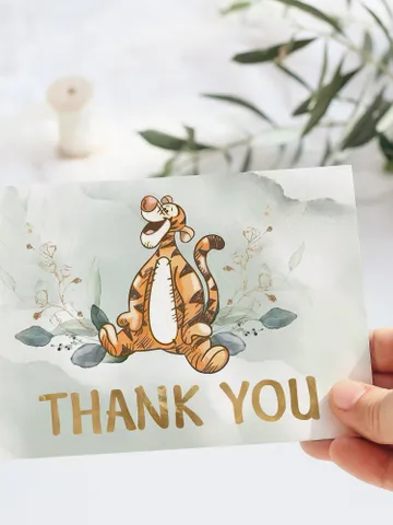 Editable Thank you card Winnie the Pooh; Winnie the Pooh Baby Shower; Printable thank you cards Winnie the PoohPooh Party Decoration; pg123 $8.13